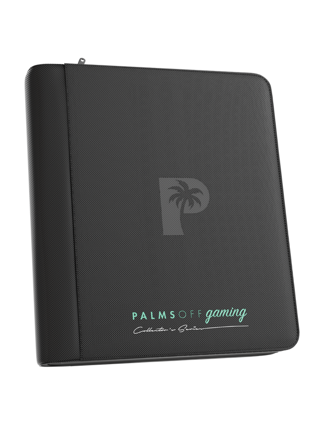 Palms Off Gaming Collector's Series Top Loader 4 Pocket 128 Slot Zip Binders Black - Clear