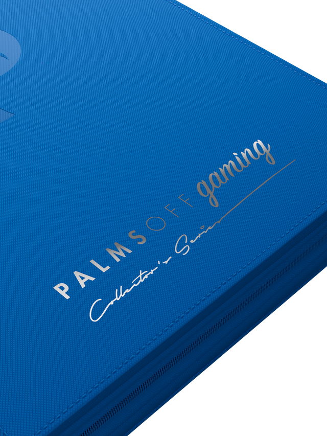 Palms Off Gaming Collector's Series Top Loader 9 Pocket 216 Slot Zip Binders Blue - Clear