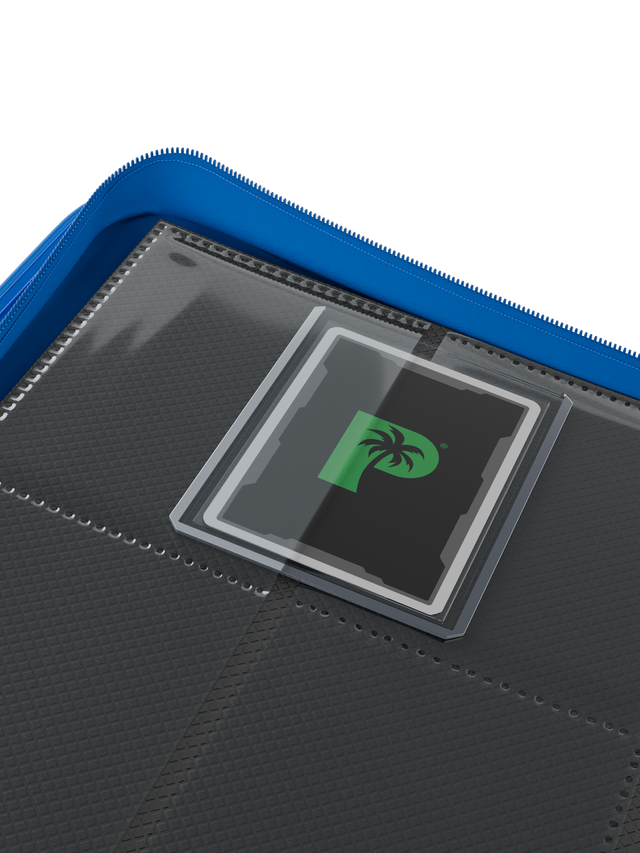 Palms Off Gaming Collector's Series Top Loader 9 Pocket 216 Slot Zip Binders Blue - Clear