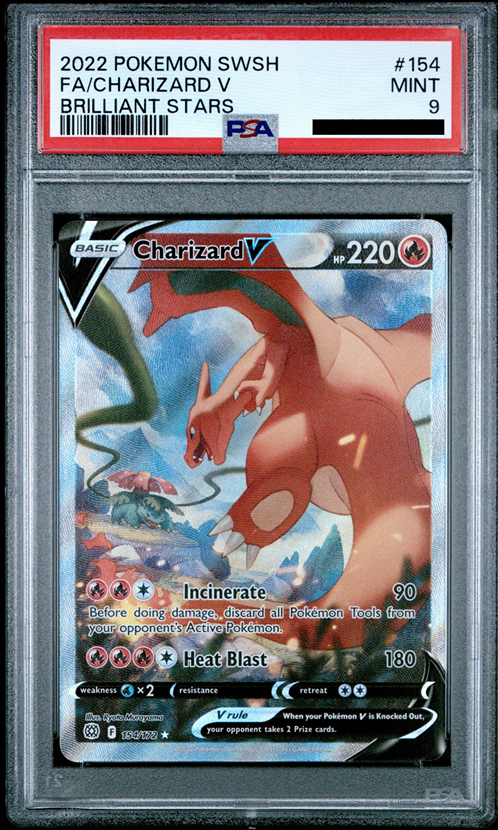 154/172 - PSA 9 Charizard V - Brilliant Stars - Pokemon TCG