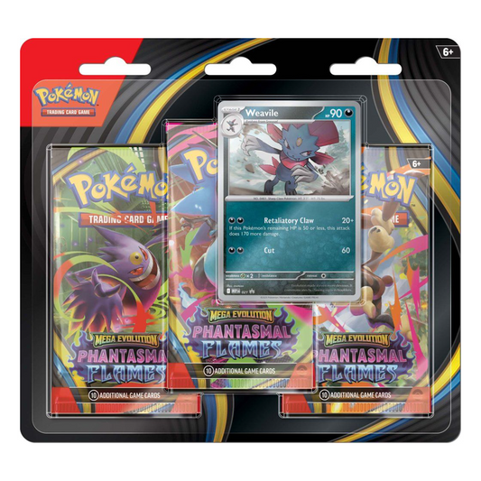 [Pre Order] Phantasmal Flames 3 Pack Blister Weavile - Pokemon TCG