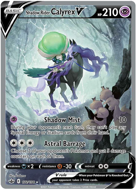 172/198 - Shadow Rider Calyrex V Alt Art - Chilling Reign - Pokemon TCG