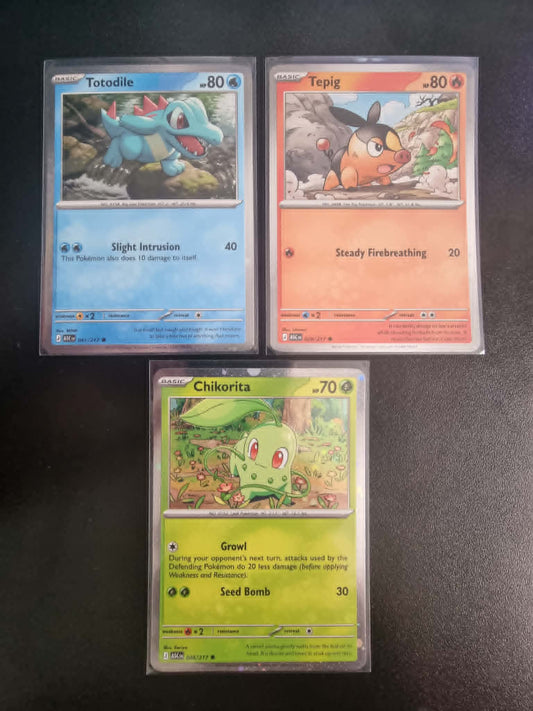 Totodile/Tepig/Chikorita Ascended Heroes Pin Collection Promos Set of 3