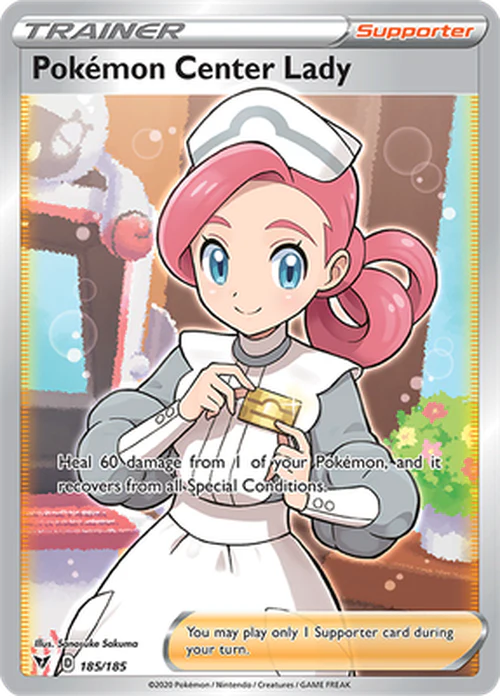 185/185 - Pokémon Center Lady - Vivid Voltage - Pokemon TCG