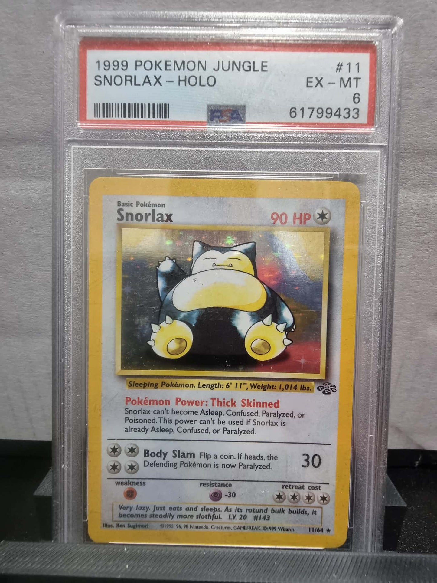 11/64 - Snorlax Holo PSA 6 - Jungle - Pokemon TCG