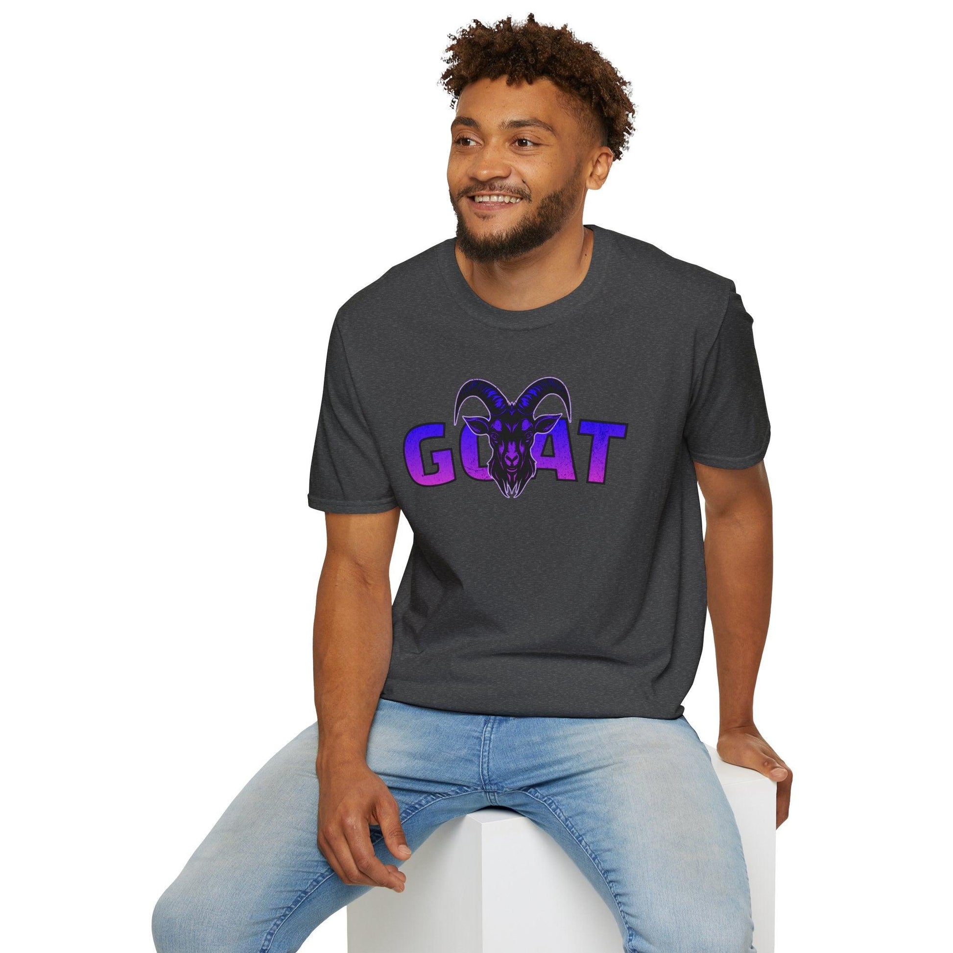 GOAT Purple Text Adults Unisex Tee - Jamie's Trading Cards - JamiesTradingCards
