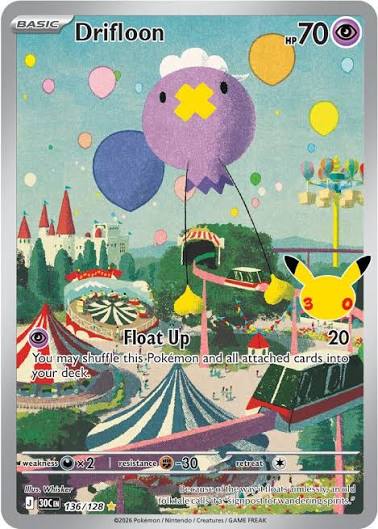 136/128 - Drifloon - 30th Celebration - Pokemon TCG