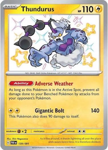 139/091 - Thundurus - Paldean Fates - Pokemon TCG