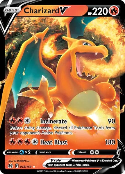 JamiesTradingCards 018/159 - Charizard V - Crown Zenith - Pokemon TCG
