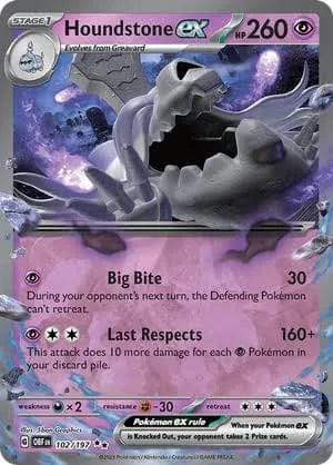 JamiesTradingCards 102/197 - Houndstone Ex - Obsidian Flames - Pokemon TCG
