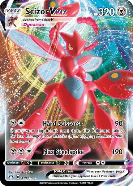 JamiesTradingCards 119/189 - Scizor Vmax - Darkness Ablaze - Pokemon TCG