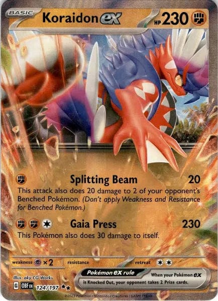 JamiesTradingCards 124/197 - Koraidon Ex - Obsidian Flames - Pokemon TCG