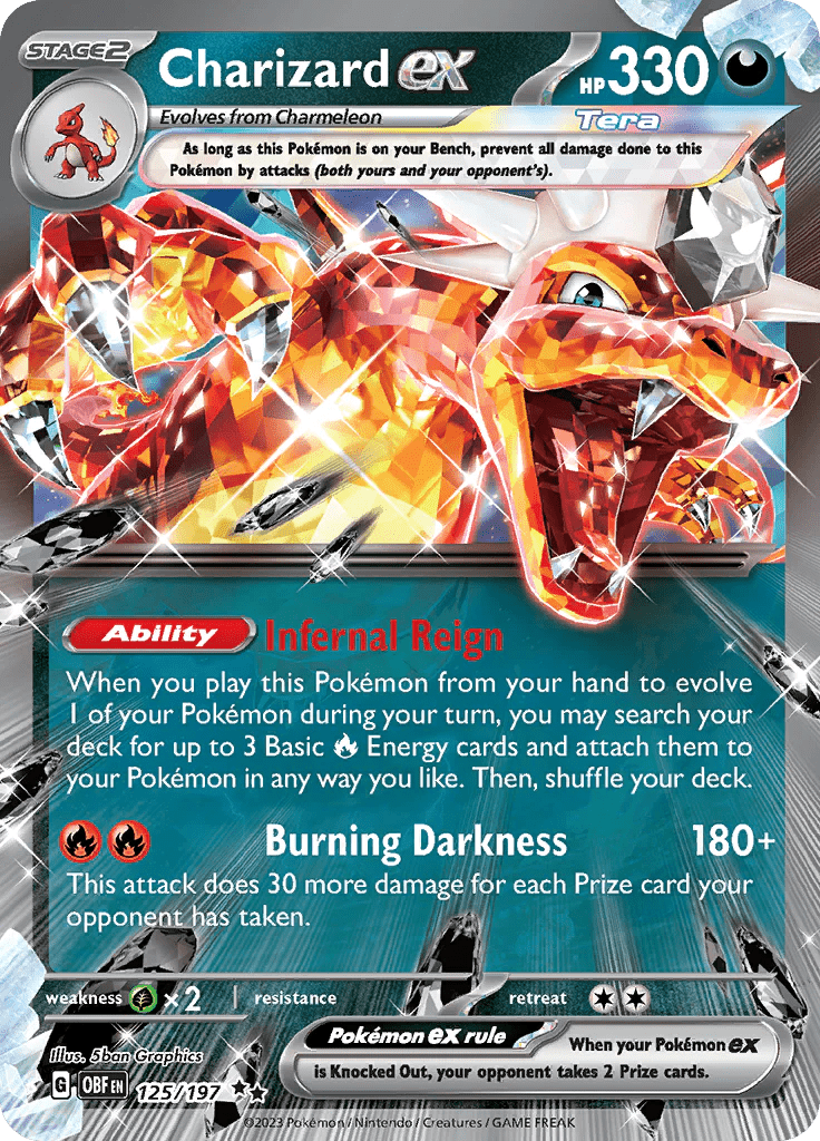 JamiesTradingCards 125/197 - Charizard Ex - Obsidian Flames - Pokemon TCG