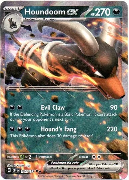 JamiesTradingCards 134/197 - Houndoom Ex - Obsidian Flames - Pokemon TCG