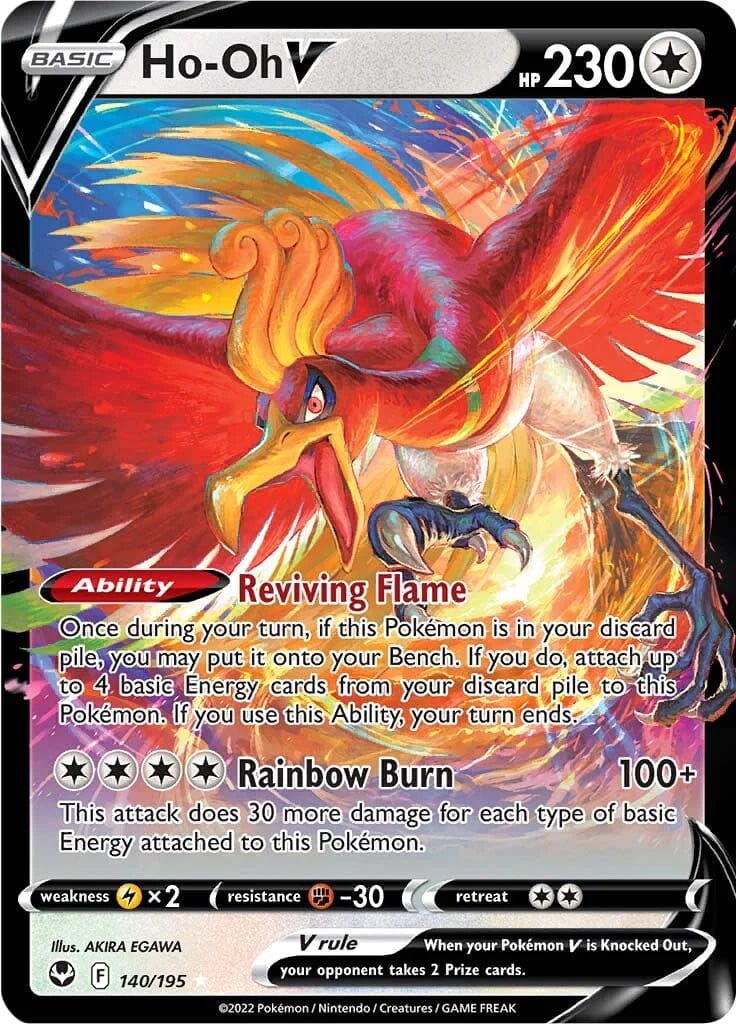 JamiesTradingCards 140/195 - Ho-Oh V - Silver Tempest - Pokemon TCG