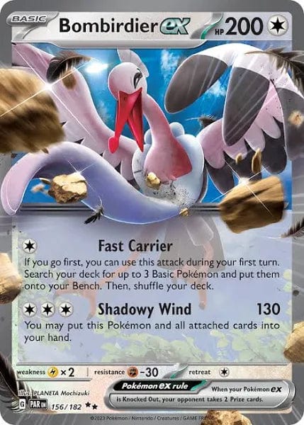 JamiesTradingCards 156/182 - Bombirdier EX - Paradox Rift - Pokemon TCG