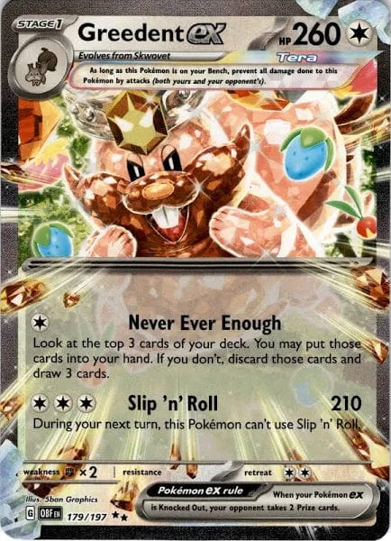 JamiesTradingCards 179/197 - Greedent Ex - Obsidian Flames - Pokemon TCG