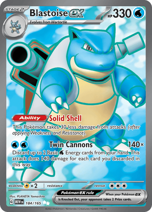 JamiesTradingCards 184/165 - Blastoise EX  -  Scarlet & Violet 151 - Pokemon TCG