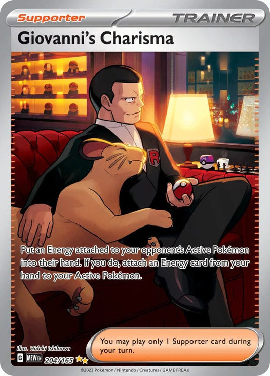 JamiesTradingCards 204/165 - Giovanni's Charisma Alt -  Scarlet & Violet 151 - Pokemon TCG