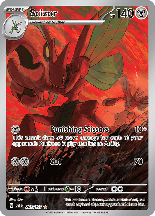 JamiesTradingCards 205/197 - Scizor Illustration Rare - Obsidian Flames - Pokemon TCG