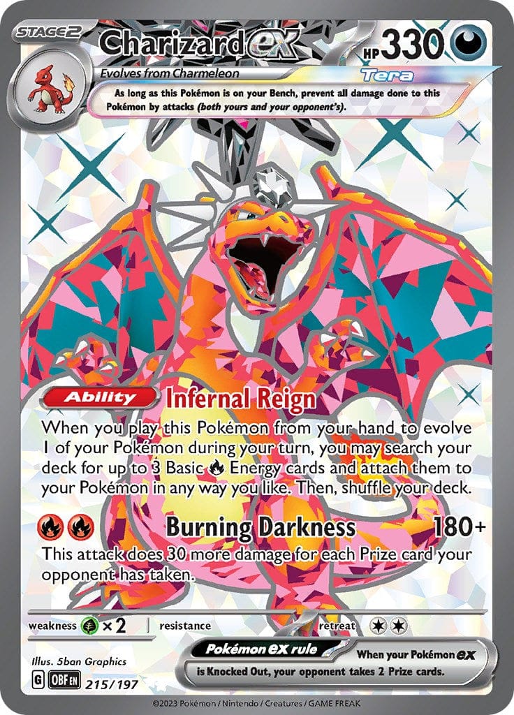 JamiesTradingCards 215/197 - Charizard Ex Full Art - Obsidian Flames - Pokemon TCG
