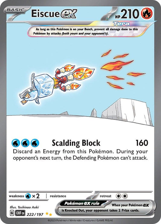 JamiesTradingCards 222/197 - Eiscue Ex Alt Art - Obsidian Flames - Pokemon TCG
