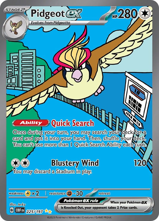 JamiesTradingCards 225/197 - Pidgeot Ex Alt Art - Obsidian Flames - Pokemon TCG