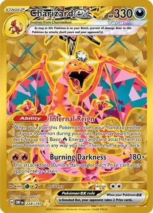 JamiesTradingCards 228/197 - Charizard Ex Gold - Obsidian Flames - Pokemon TCG