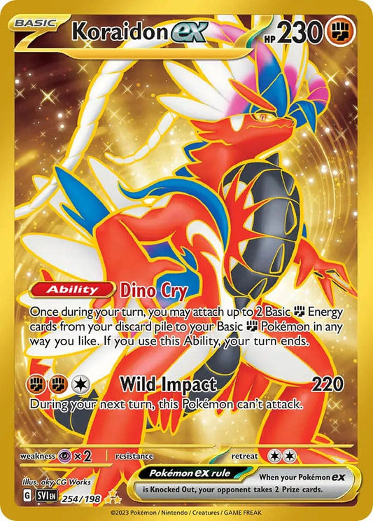 JamiesTradingCards 254/198 - Koraidon Ex Gold - Scarlet & Violet - Pokemon TCG