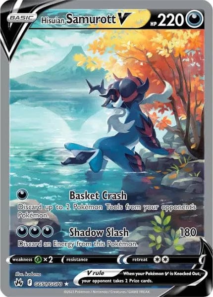 JamiesTradingCards GG51/GG70 - Hisuian Samurott V - Crown Zenith - Pokemon TCG Galarian Gallery