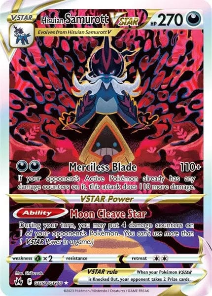 JamiesTradingCards GG52/GG70 - Hisuian Samurott Vstar - Crown Zenith - Pokemon TCG Galarian Gallery