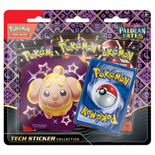 JamiesTradingCards PRE ORDER - Paldean Fates Tech Sticker Blister (Shiny Fidough) - Pokemon TCG