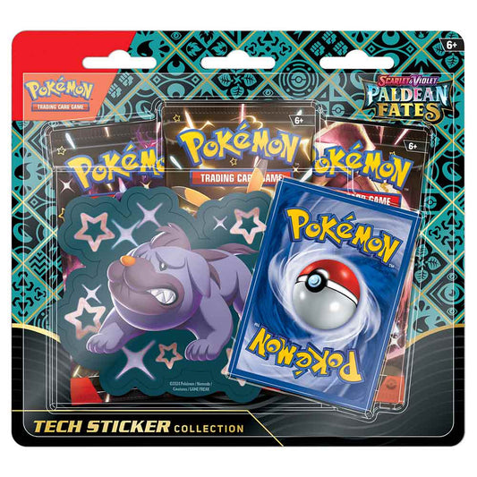 JamiesTradingCards PRE ORDER - Paldean Fates Tech Sticker Blister (Shiny Maschiff) - Pokemon TCG