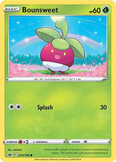 013/198 - Bounsweet Reverse Holo - Chilling Reign - Pokemon TCG