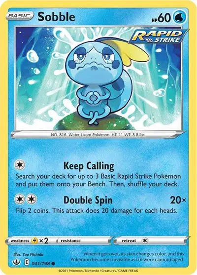 041/198 - Sobble Reverse Holo - Chilling Reign - Pokemon TCG