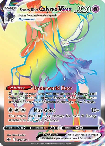 204/198 - Shadow Rider Calyrex Vmax - Chilling Reign - Pokemon TCG