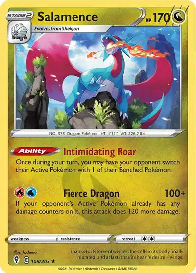 109/203 - Salamence Reverse Holo - Evolving Skies - Pokemon TCG