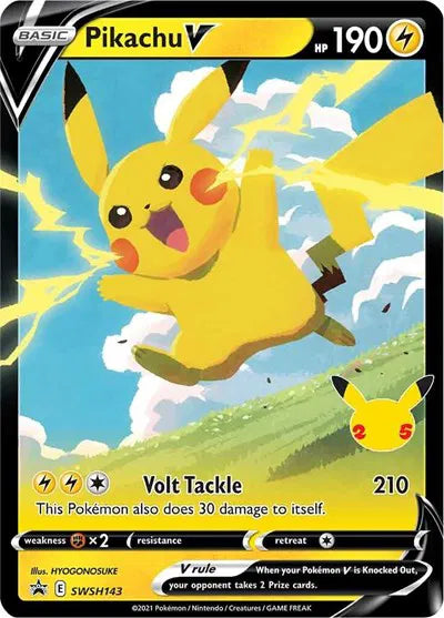 SWSH143 - Pikachu V - Celebrations Pokemon TCG 25th Anniversary