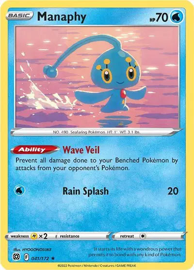 041/172 - Manaphy Reverse Holo - Brilliant Stars - Pokemon TCG