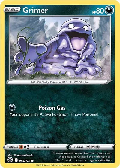 084/172 - Grimer Reverse Holo - Brilliant Stars - Pokemon TCG