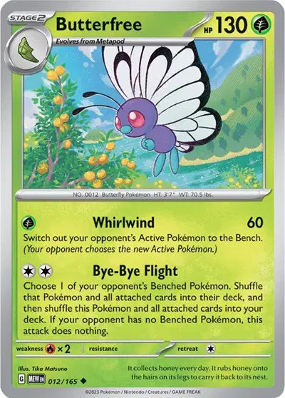 012/165 - Butterfree Reverse Holo - 151 - Pokemon TCG