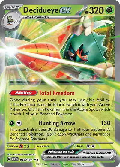 015/197 - Decidueye Ex - Obsidian Flames - Pokemon TCG