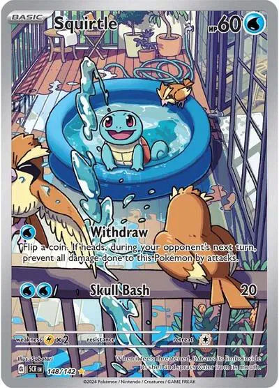 148/191 - Squirtle Illustration Rare - Surging Sparks - Pokemon TCG