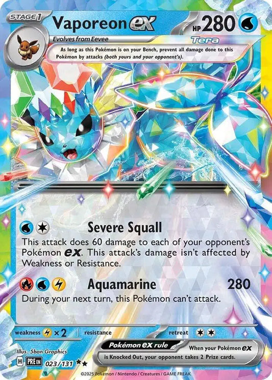 023/131 - Vaporeon EX - Prismatic Evolutions - Pokemon TCG