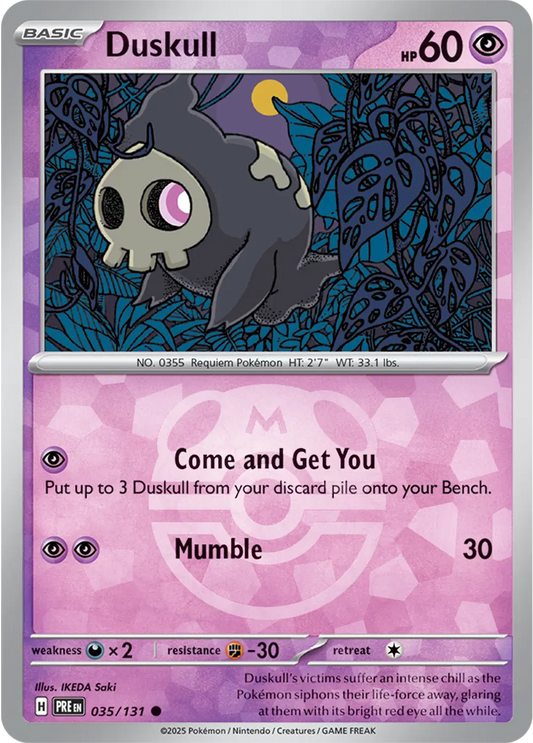 035/131 - Duskull Master Ball - Prismatic Evolutions - Pokemon TCG