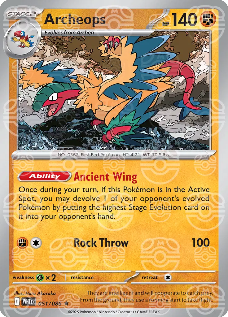 051/086 - Archeops Masterball - White Flare - Pokemon TCG