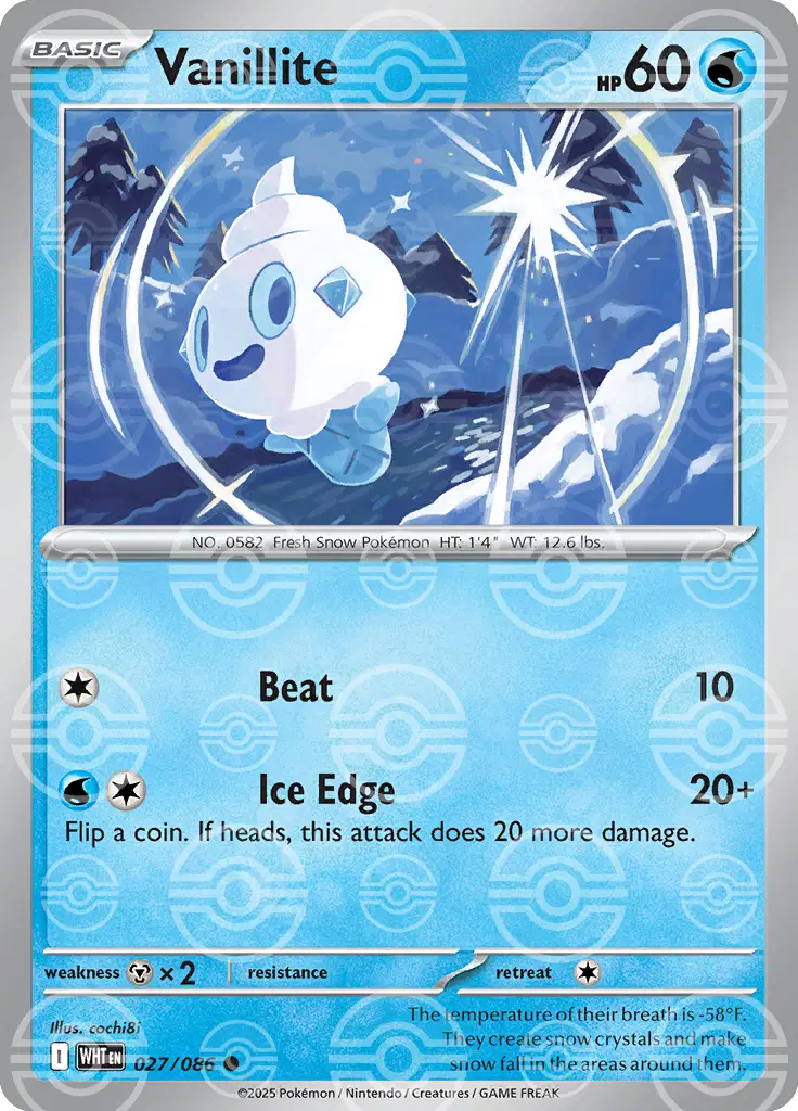 027/086 - Vanillite Poke Ball - White Flare - Pokemon TCG