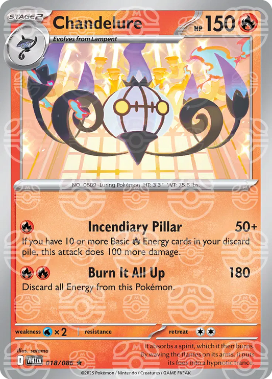 018/086 - Chandelure Master Ball - White Flare - Pokemon TCG