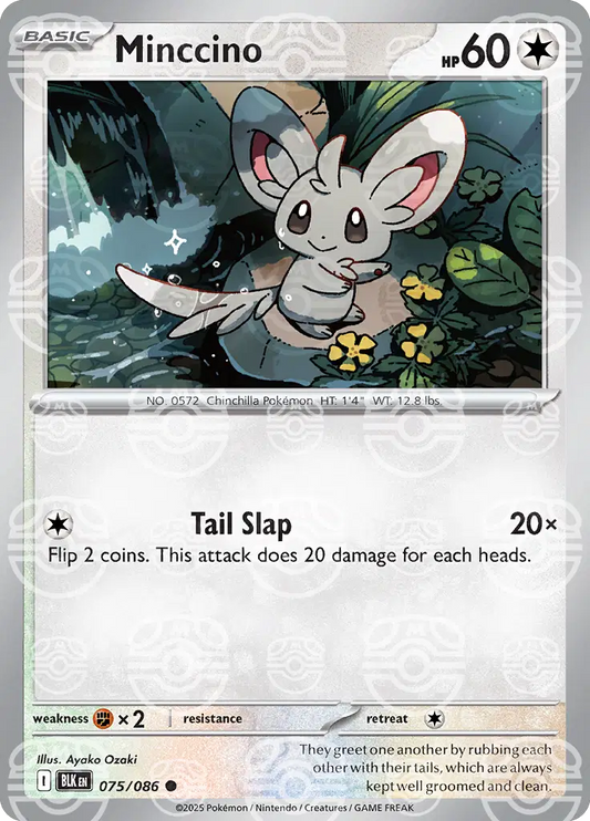 075/086 - Minccino Masterball - Black Bolt - Pokemon TCG