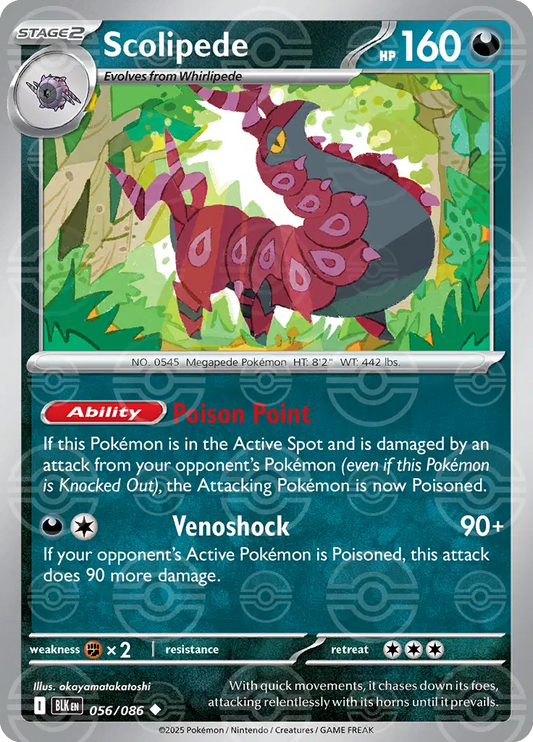 056/086 - Scolipede Poke Ball - Black Bolt - Pokemon TCG